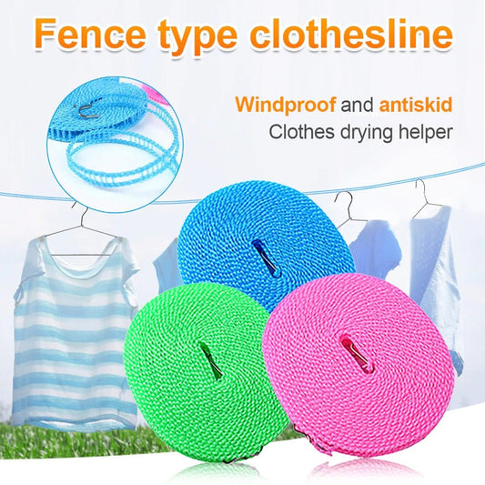 Plastic Cloth Hanging Rope Clothesline – 5 Meters Durable & Adjustable - Saadiq.pk