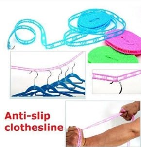 Plastic Cloth Hanging Rope Clothesline – 5 Meters Durable & Adjustable - Saadiq.pk