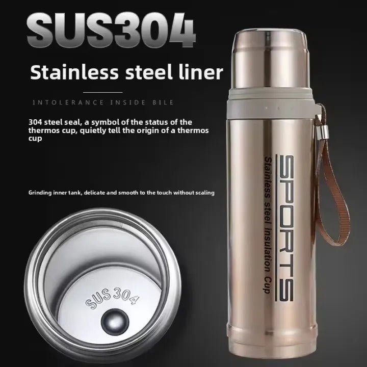 Portable 750ml Vacuum Insulated Stainless Steel Bullet Bottle – Leak - Proof Thermos - Saadiq.pk