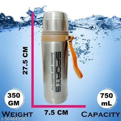 Portable 750ml Vacuum Insulated Stainless Steel Bullet Bottle – Leak - Proof Thermos - Saadiq.pk
