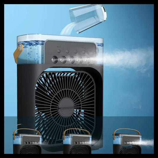 Portable Air Cooler Desk Fan with Water Spray – USB Mini Air Conditioner - Saadiq.pk