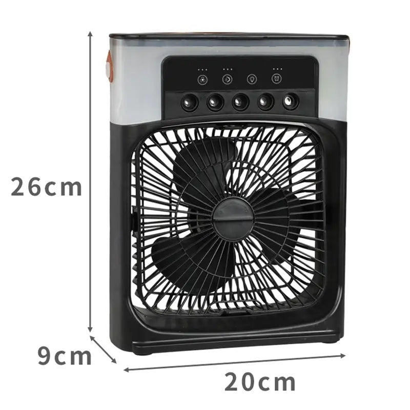 Portable Air Cooler Desk Fan with Water Spray – USB Mini Air Conditioner - Saadiq.pk