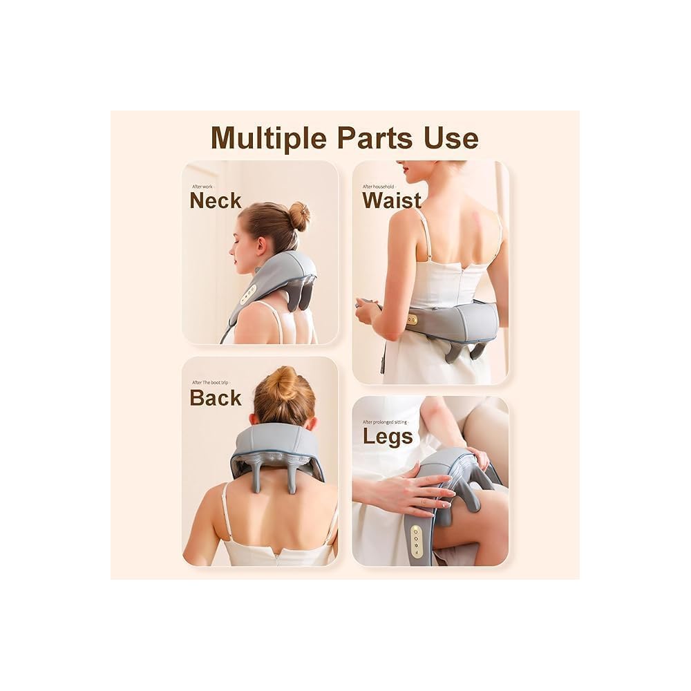 Portable Neck & Back Massager | Heat Therapy - Saadiq.pk