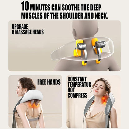 Portable Neck & Back Massager | Heat Therapy - Saadiq.pk