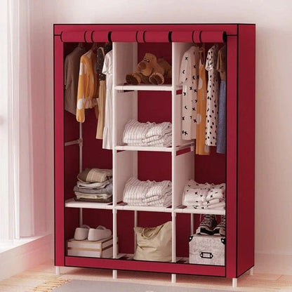 Portable Wardrobe Cloth Organizer – Foldable Storage Cabinet - Saadiq.pk