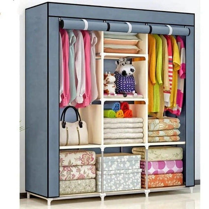 Portable Wardrobe Cloth Organizer – Foldable Storage Cabinet - Saadiq.pk