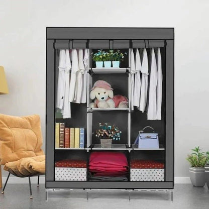Portable Wardrobe Cloth Organizer – Foldable Storage Cabinet - Saadiq.pk