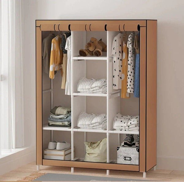 Portable Wardrobe Cloth Organizer – Foldable Storage Cabinet - Saadiq.pk