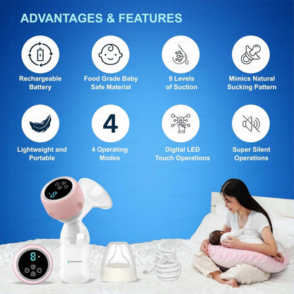 Portable Wireless Breast Pump – Hands‑Free, Rechargeable Electric Breast Pump with LED Display - Saadiq.pk