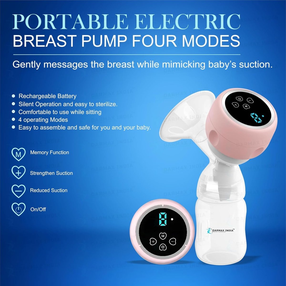 Portable Wireless Breast Pump – Hands‑Free, Rechargeable Electric Breast Pump with LED Display - Saadiq.pk