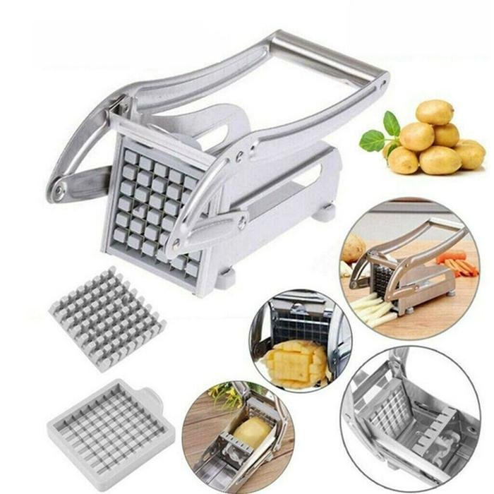 Potato Chipper – French Fries & Wedges Cutter with 2 Blades - Saadiq.pk