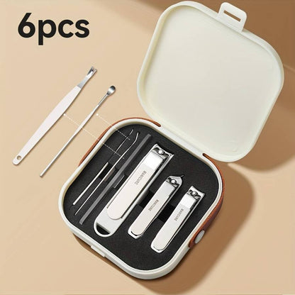 Premium 6pcs Nail Cutter Set – Portable Splash Resistant Grooming Kit for Men & Women - Saadiq.pk