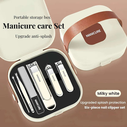 Premium 6pcs Nail Cutter Set – Portable Splash Resistant Grooming Kit for Men & Women - Saadiq.pk