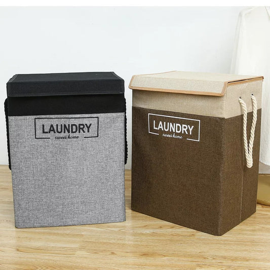 Premium Laundry Basket with Lid – Durable Clothes Storage Organizer - Saadiq.pk