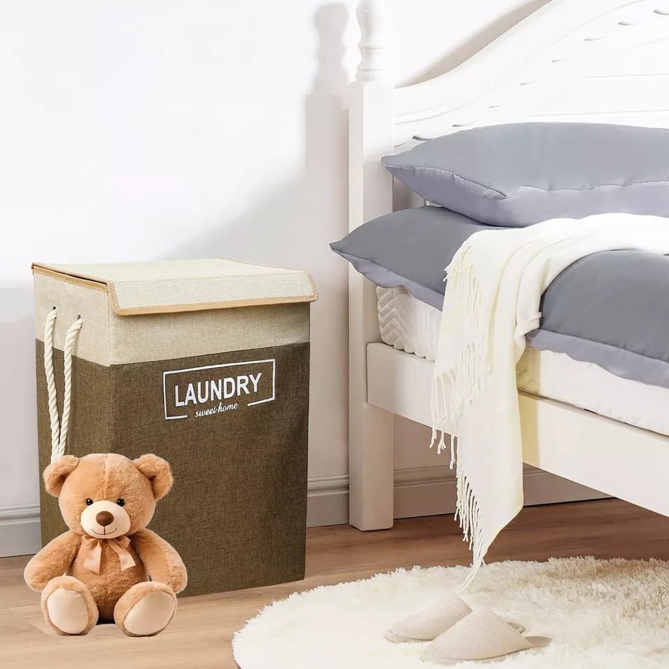 Premium Laundry Basket with Lid – Durable Clothes Storage Organizer - Saadiq.pk