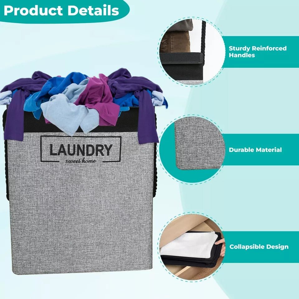 Premium Laundry Basket with Lid – Durable Clothes Storage Organizer - Saadiq.pk