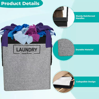 Premium Laundry Basket with Lid – Durable Clothes Storage Organizer - Saadiq.pk