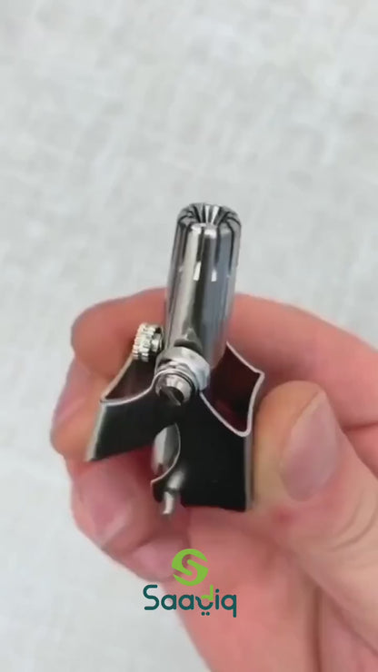 Stainless Steel Manual Nose Hair Trimmer | Safe & Painless Nose Hair Cutter | Manual Rotary Grooming Tool for Men