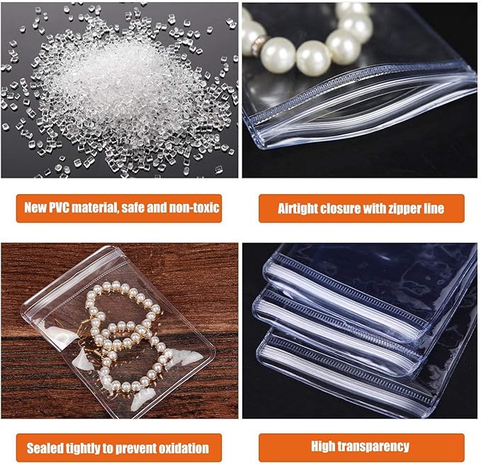 Transparent PVC Zip Bags | Jewelry Storage & Packaging Pouches