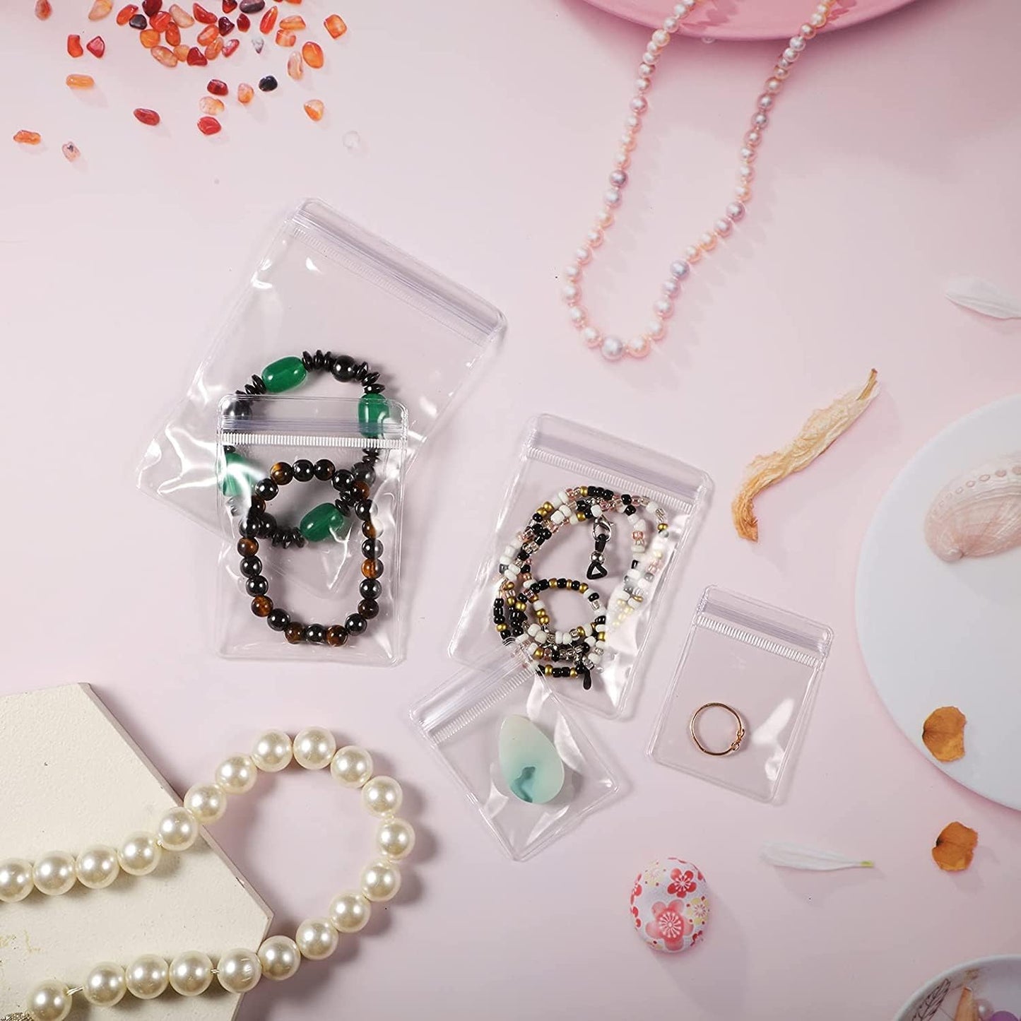 Transparent PVC Zip Bags | Jewelry Storage & Packaging Pouches