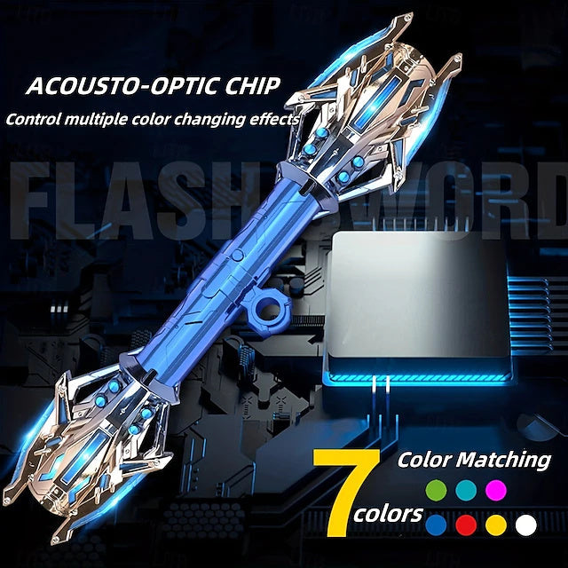 2-in-1 LED Light Sword Toy with Sound Effects