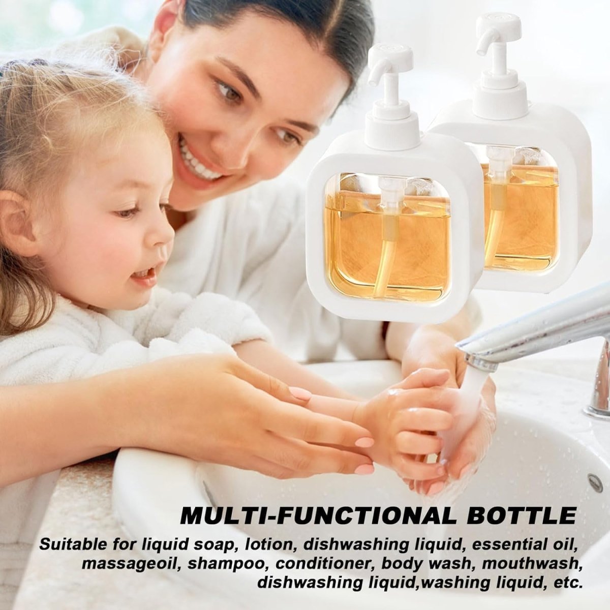 Refillable Soap & Lotion Dispenser – Shampoo & Hand Wash Bottle 300ml / 500ml - Saadiq.pk