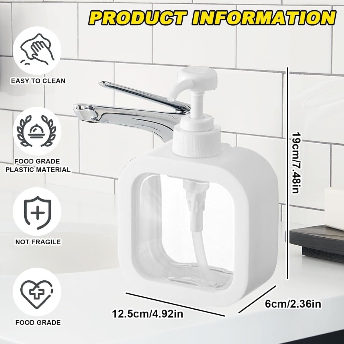 Refillable Soap & Lotion Dispenser – Shampoo & Hand Wash Bottle 300ml / 500ml - Saadiq.pk