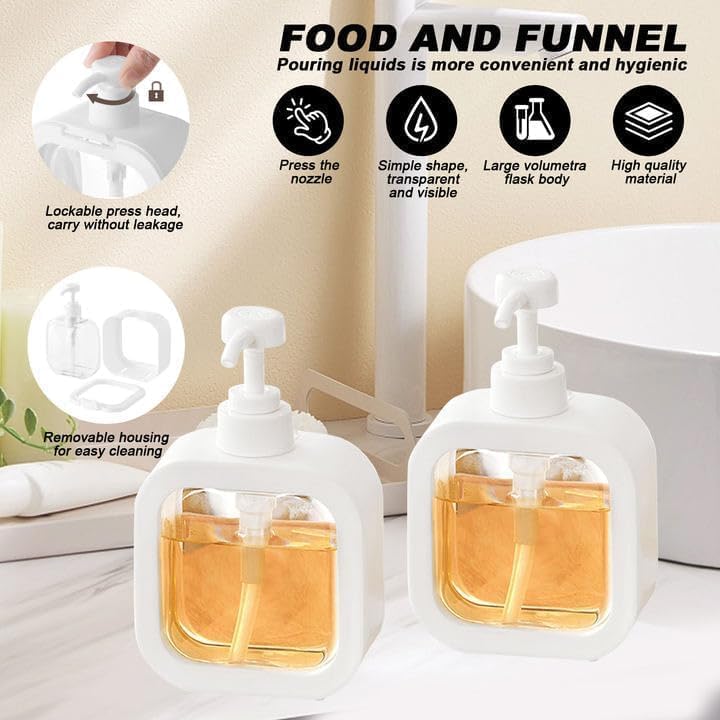 Refillable Soap & Lotion Dispenser – Shampoo & Hand Wash Bottle 300ml / 500ml - Saadiq.pk