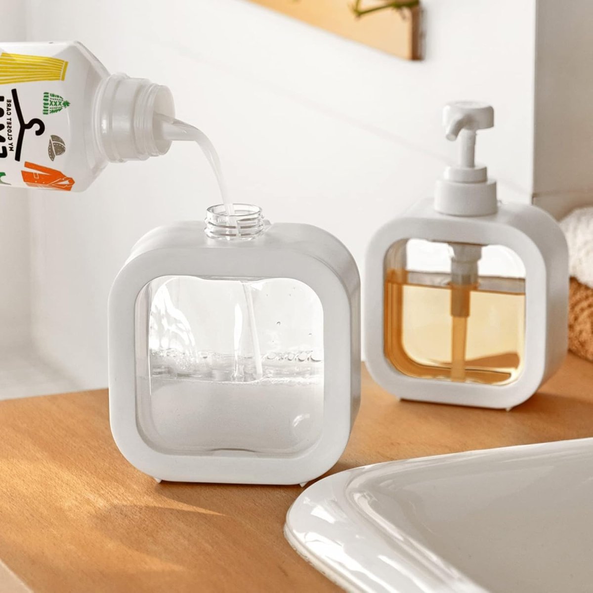 Refillable Soap & Lotion Dispenser – Shampoo & Hand Wash Bottle 300ml / 500ml - Saadiq.pk