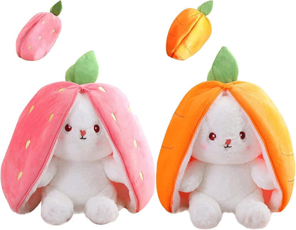 Reversible Rabbit Plush Toy – 2-in-1 Bunny Soft Stuffed Toy for Kids