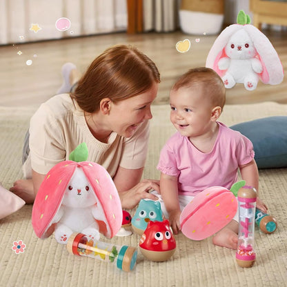 Reversible Rabbit Plush Toy – 2-in-1 Bunny Soft Stuffed Toy for Kids