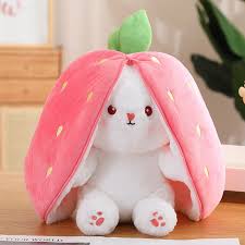 Reversible Rabbit Plush Toy – 2-in-1 Bunny Soft Stuffed Toy for Kids