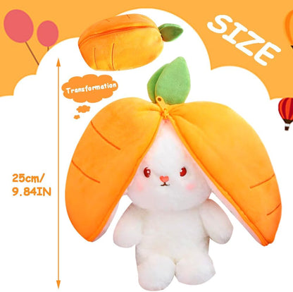 Reversible Bunny Plush – Strawberry & Carrot Soft Stuffed Toy - Saadiq.pk