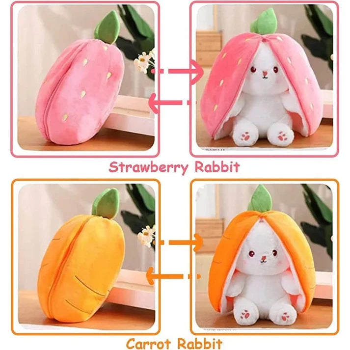 Reversible Rabbit Plush Toy – 2-in-1 Bunny Soft Stuffed Toy for Kids