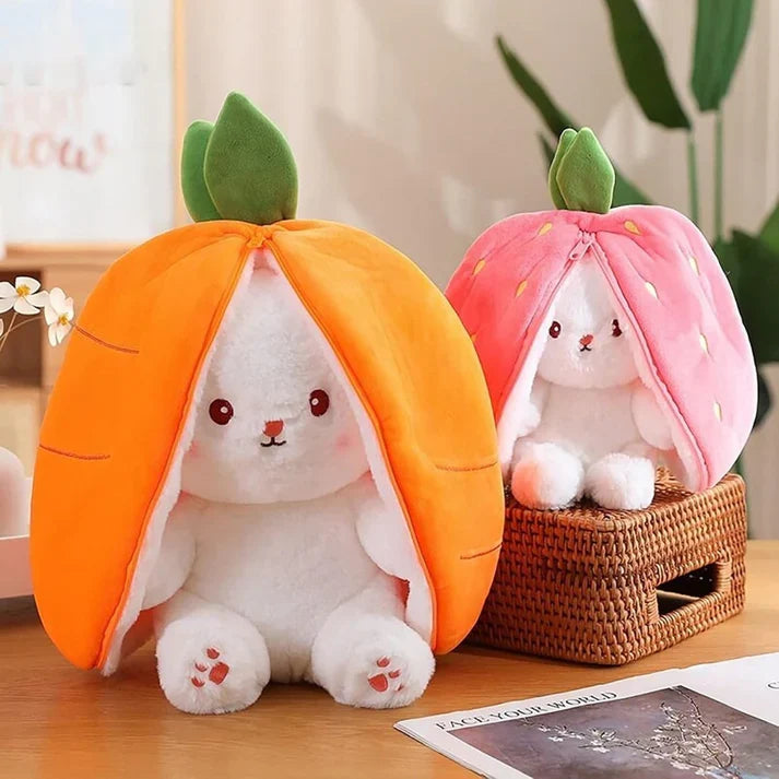 Reversible Rabbit Plush Toy – 2-in-1 Bunny Soft Stuffed Toy for Kids
