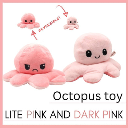 Reversible Octopus Plush Toy – Double - Sided Mood Changing Stuffed Doll - Saadiq.pk