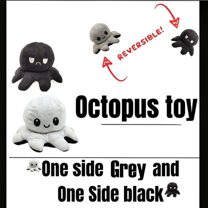 Reversible Octopus Plush Toy – Double - Sided Mood Changing Stuffed Doll - Saadiq.pk