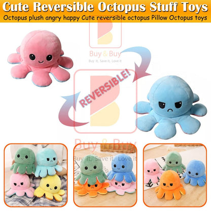 Reversible Octopus Plush Toy – Double - Sided Mood Changing Stuffed Doll - Saadiq.pk