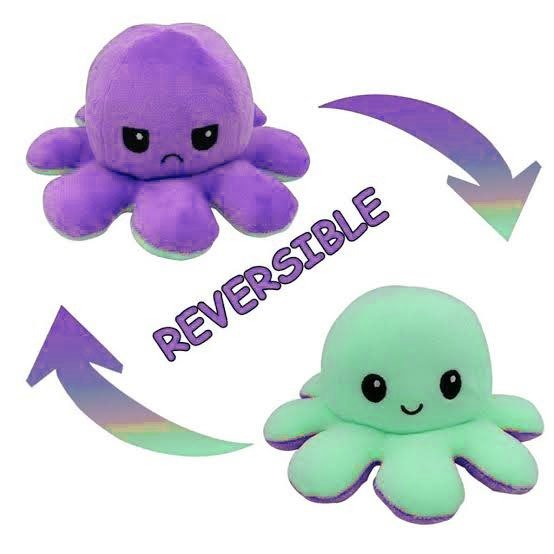 Reversible Octopus Plush Toy – Double - Sided Mood Changing Stuffed Doll - Saadiq.pk