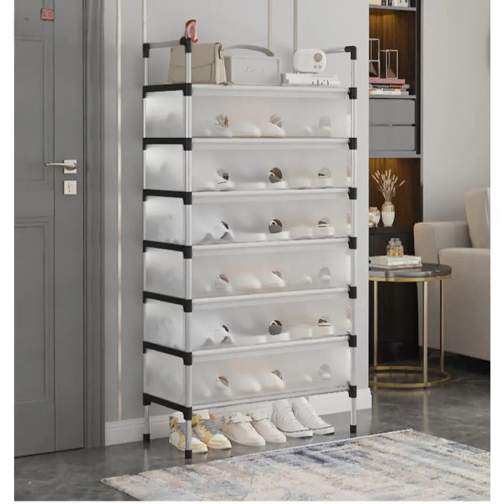 Dustproof Shoe Rack Organizer | 5/6/7 Layer Waterproof Shoe Stand | Space-Saving Storage Shelf for Home