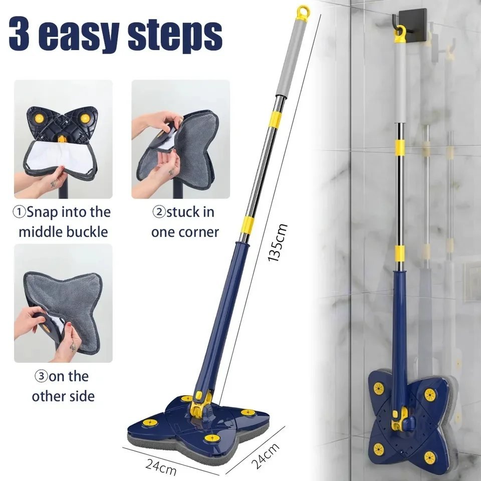 Rotatable 4 Leaf Twist Mop - Saadiq.pk
