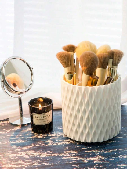 Rotating Cosmetic Brush Organizer – 360° Makeup Storage Holder - Saadiq.pk