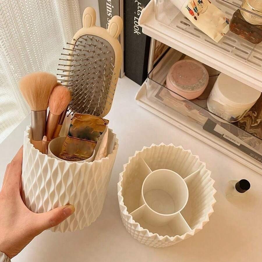 Rotating Cosmetic Brush Organizer – 360° Makeup Storage Holder - Saadiq.pk