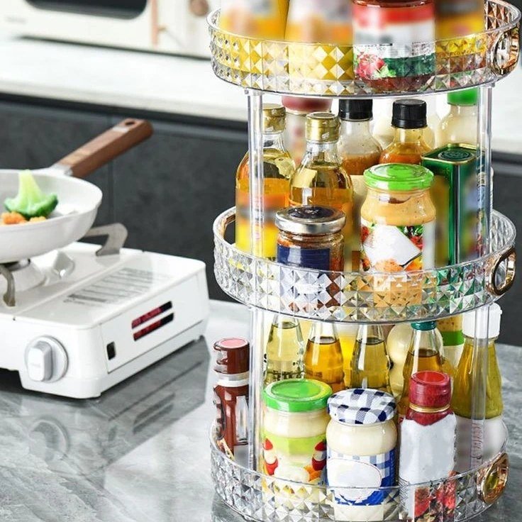 Rotating Diamond Cut 3 layer Rotating Organizer - Saadiq.pk