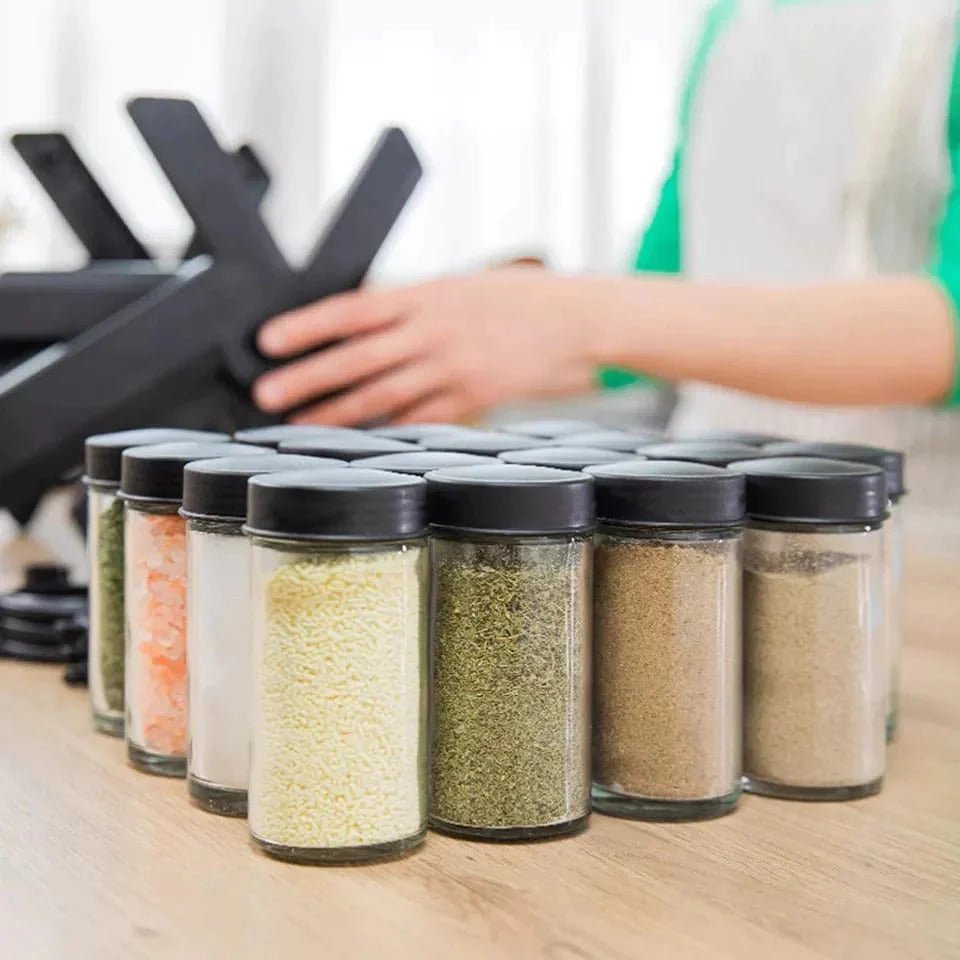 Rotating Spice Rack With 18Pcs Jar - Saadiq.pk
