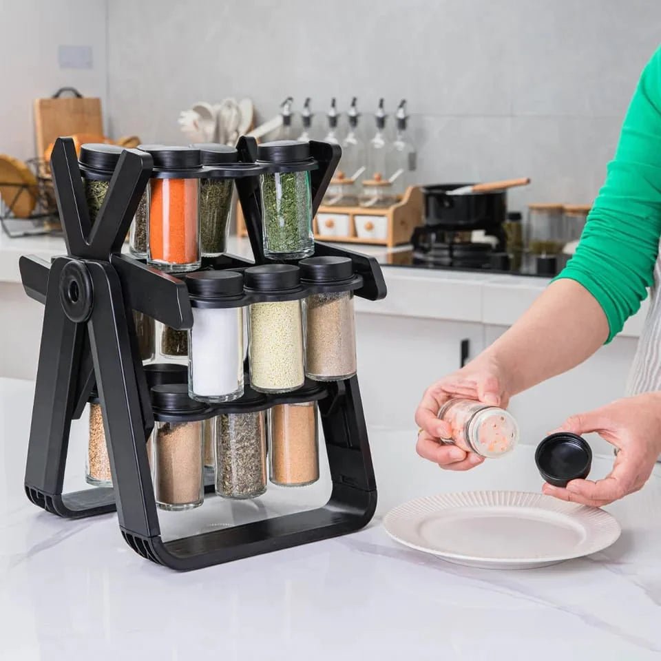 Rotating Spice Rack With 18Pcs Jar - Saadiq.pk