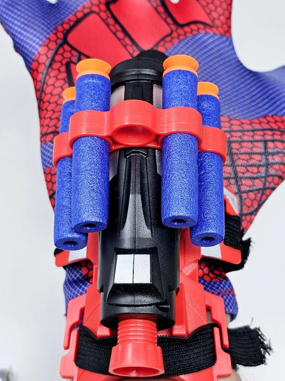Spiderman Style 8-Shot Foam Dart Blaster Toy Gun with Gloves – Soft Bullet Shooting Toy for Kids