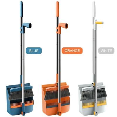 Broom With Dust Pan Set – Long Handle, Foldable & Space-Saving Cleaning Tool