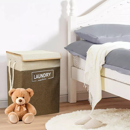 Premium Laundry Basket with Lid – Durable Clothes Storage Organizer