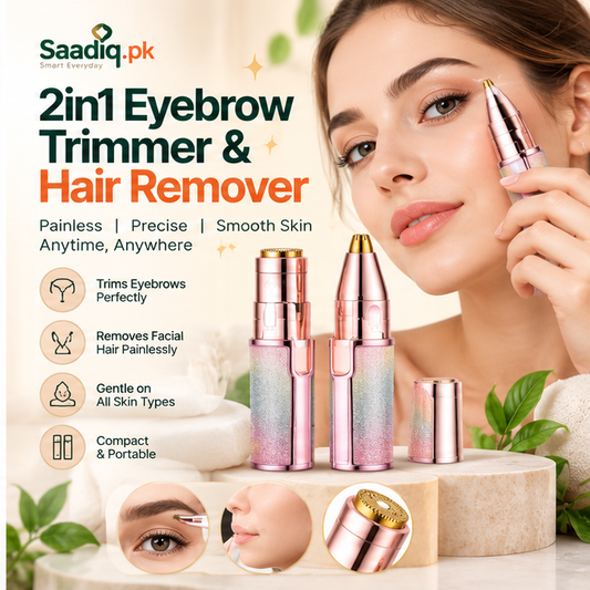2-in-1 Eyebrow Trimmer & Facial Hair Remover – USB Rechargeable Shaver for Women